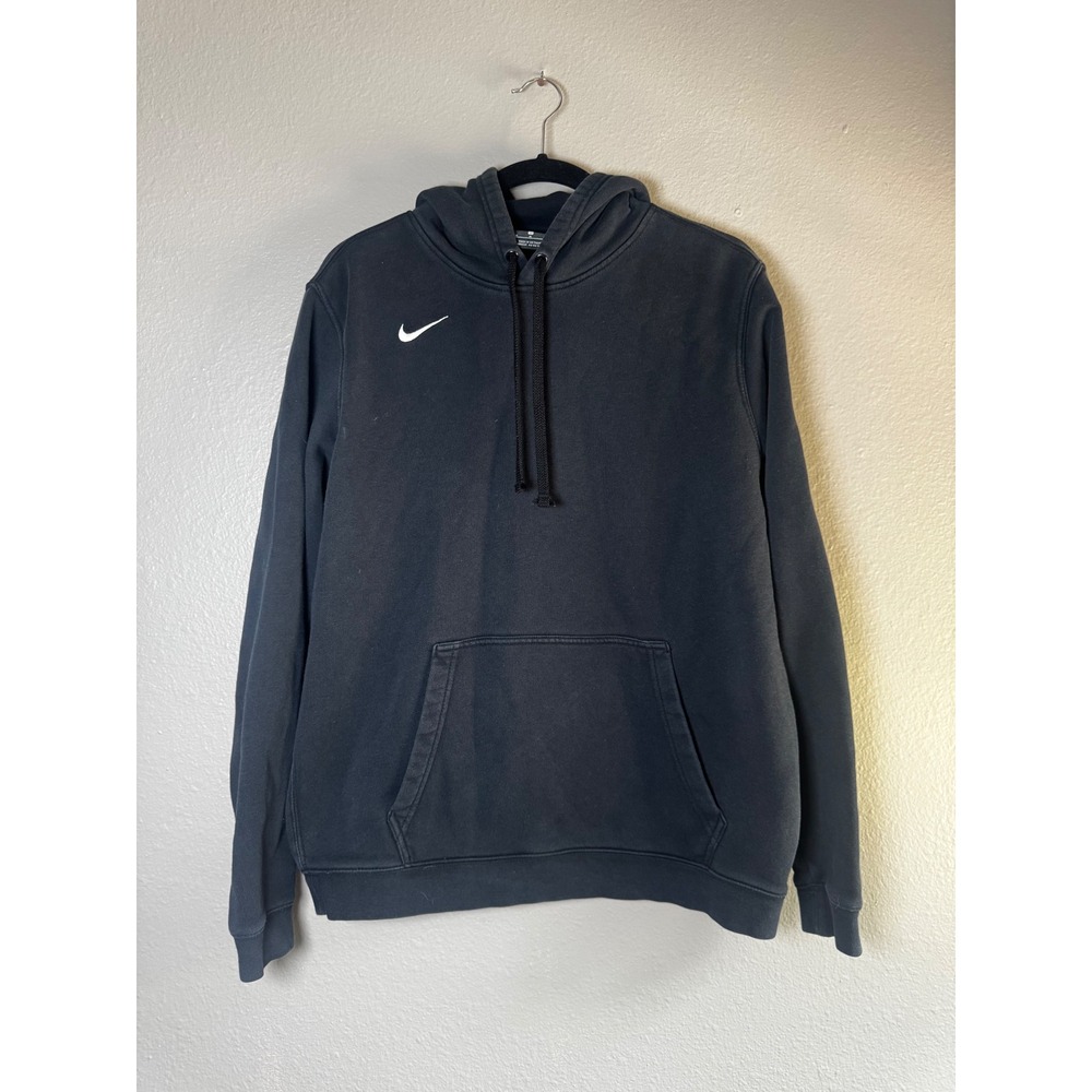 Nike Mens Team Club Fleece Hoodie Black Swoosh Pullover 835585-010 Size M